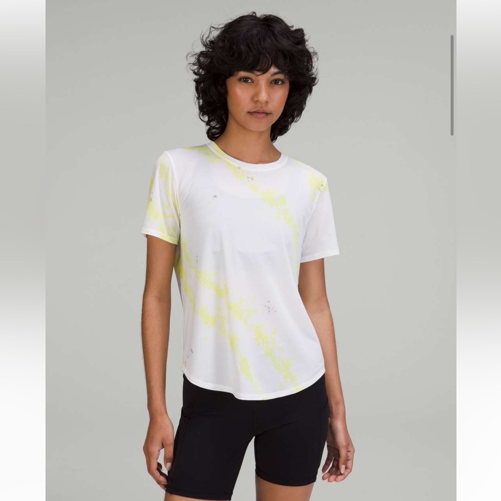 Lululemon High-Neck Running & Training T-Shirt Electric Lemon Multi - Size 4